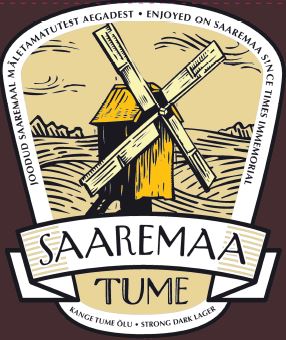 SAAREMAA TUME  JOODUD SAAREMAAL MÄLETAMATUTEST AEGADEST ENJOYED ON SAAREMAA SINCE TIMES IMMEMORIAL KANGE TUME ÕLU STRONG DARK LAGER. mark