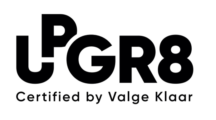 UPGR8 Certified by Valge Klaar mark