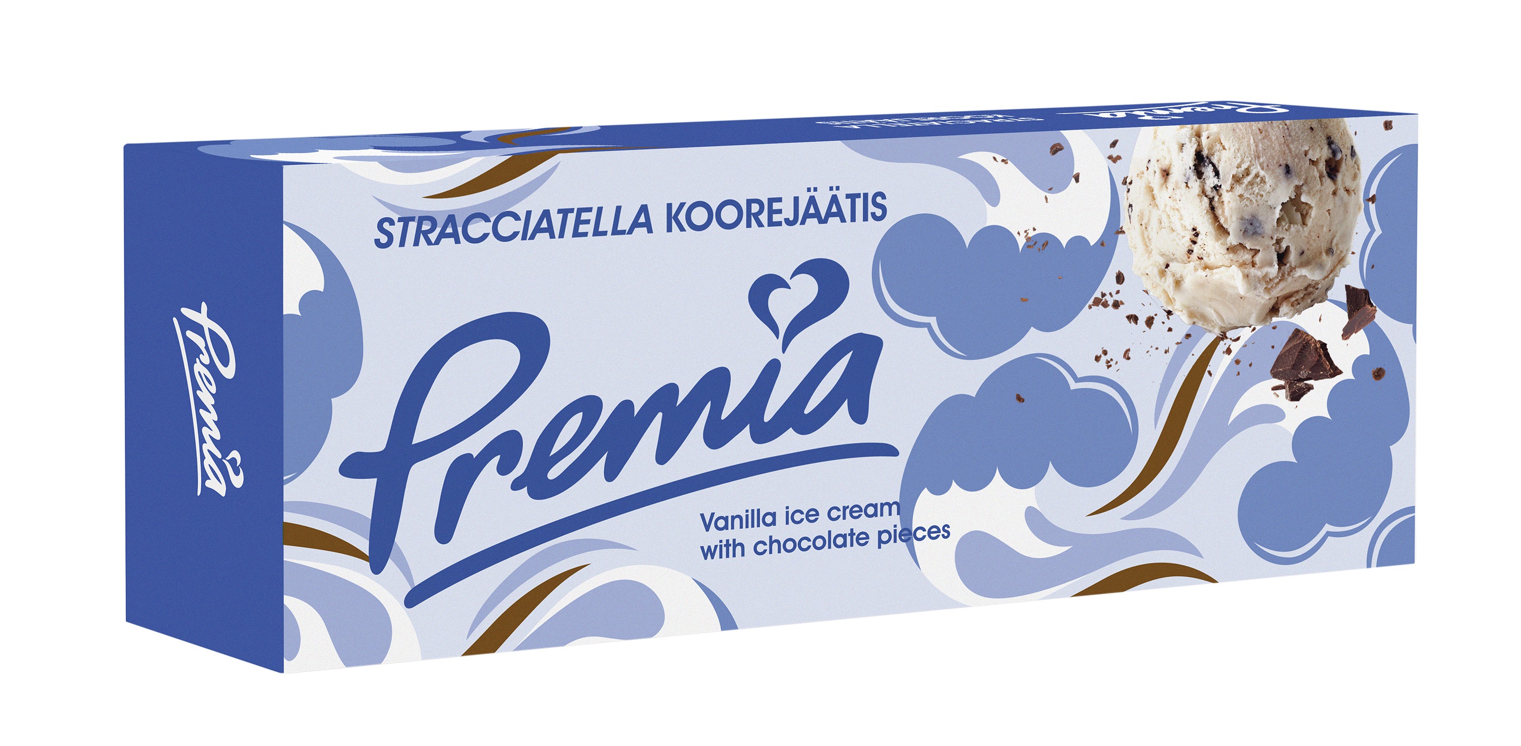 Premia STRACCIATELLA KOOREJÄÄTIS Vanilla ice cream with chocolate pieces mark