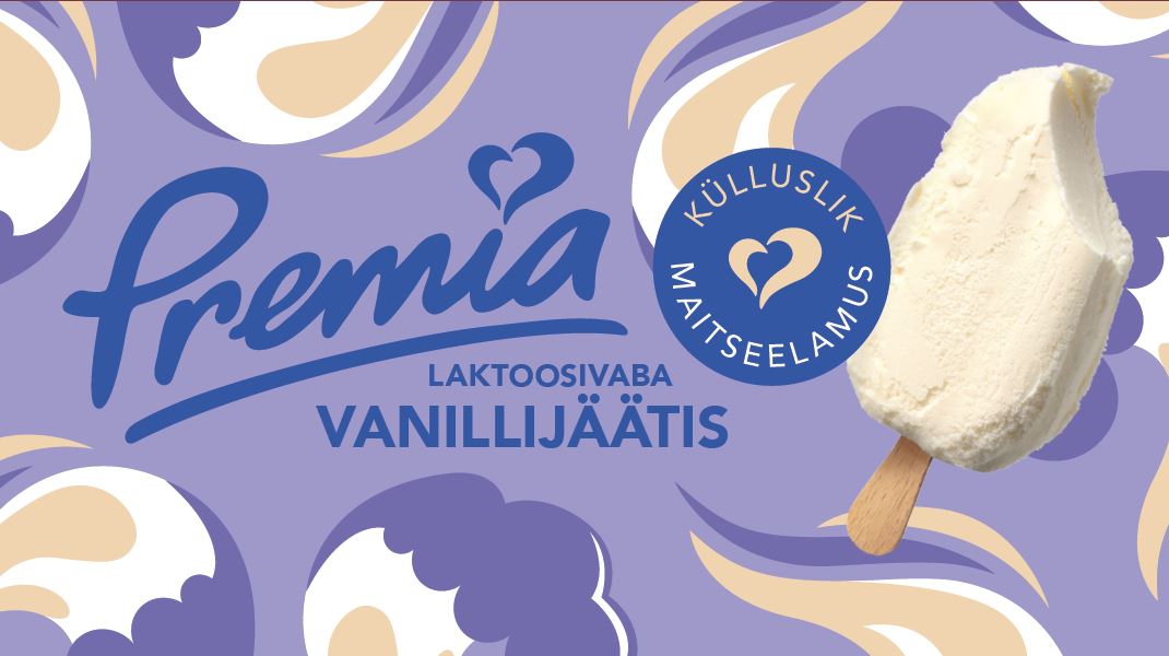Premia LAKTOOSIVABA VANILLIJÄÄTIS KÜLLUSLIK MAITSEELAMUS mark