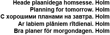 Heade plaanidega homsesse. Holm    Planning for tomorrow. Holm    С хорошими планами на завтра. Holm    Ar labiem plāniem rītdienai. Holm    Bra planer för morgondagen. Holm mark