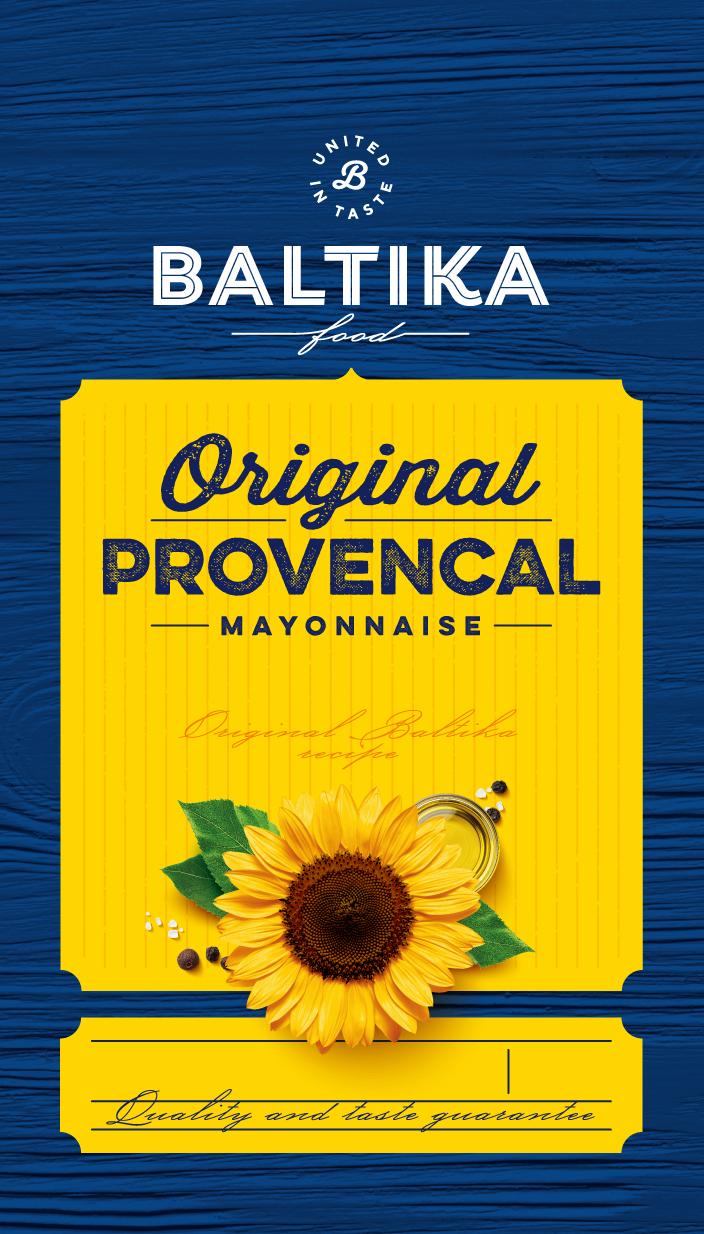 BALTIKA FOOD UNITED IN TASTE ORIGINAL PROVENCAL MAYONNAISE Quality and taste guarantee mark