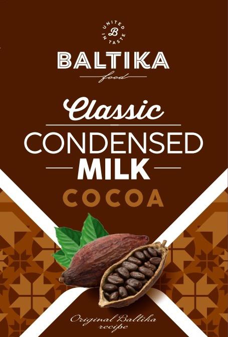BALTIKA food Classic CONDENSED MILK COCOA Original Baltika recipe B UNITED IN TASTE mark
