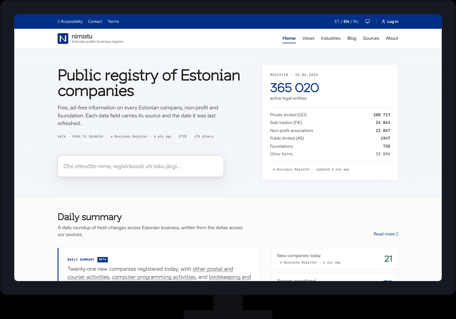 nimisu.ee - check Estonian companies free