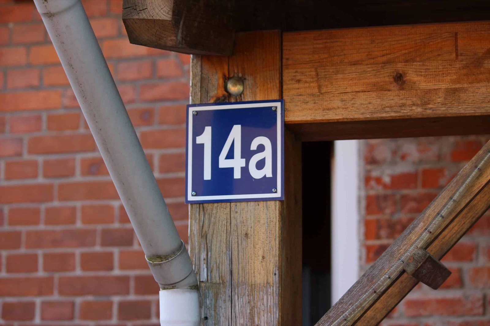 A house number on a building wall